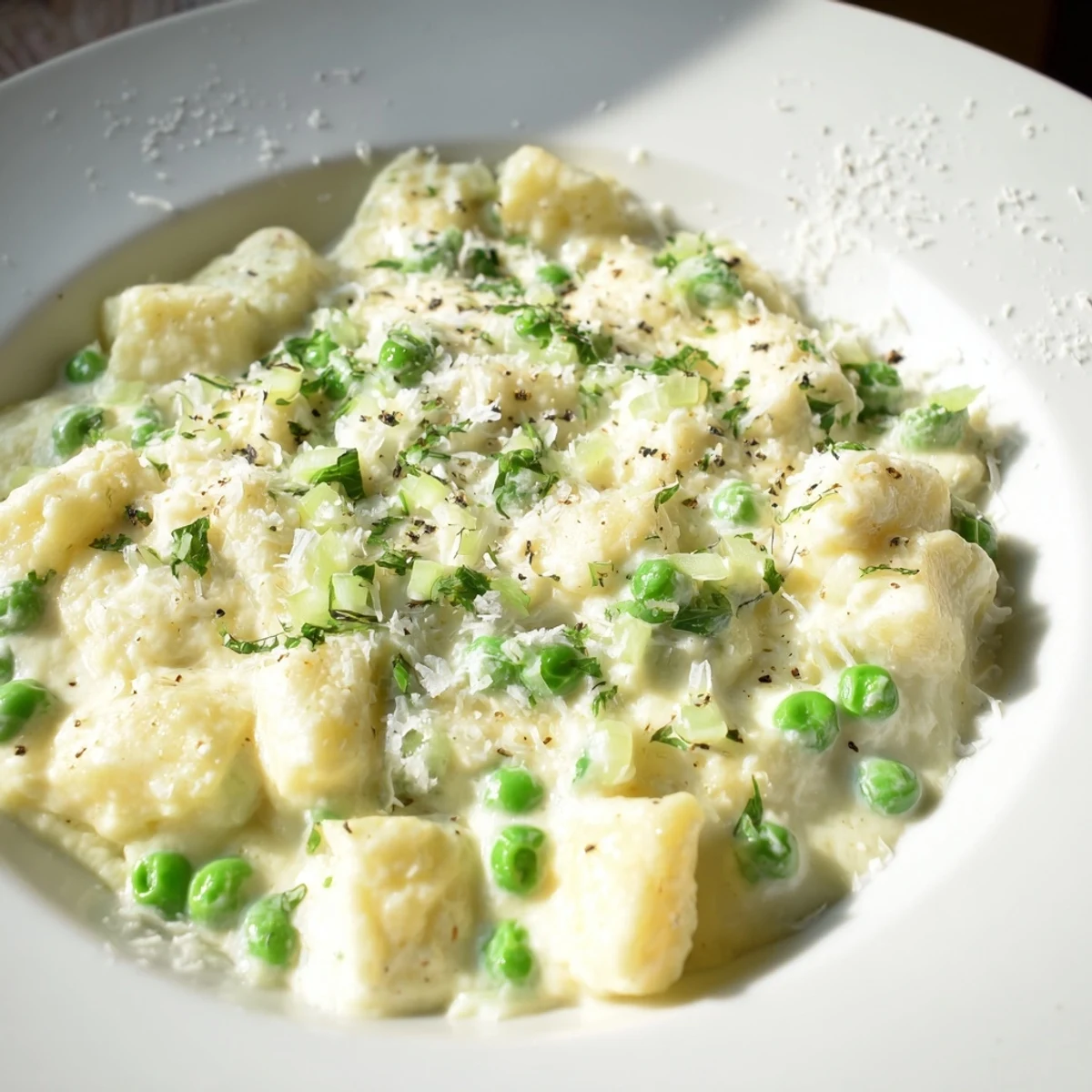 Creamy Parmesan Orzo Peas