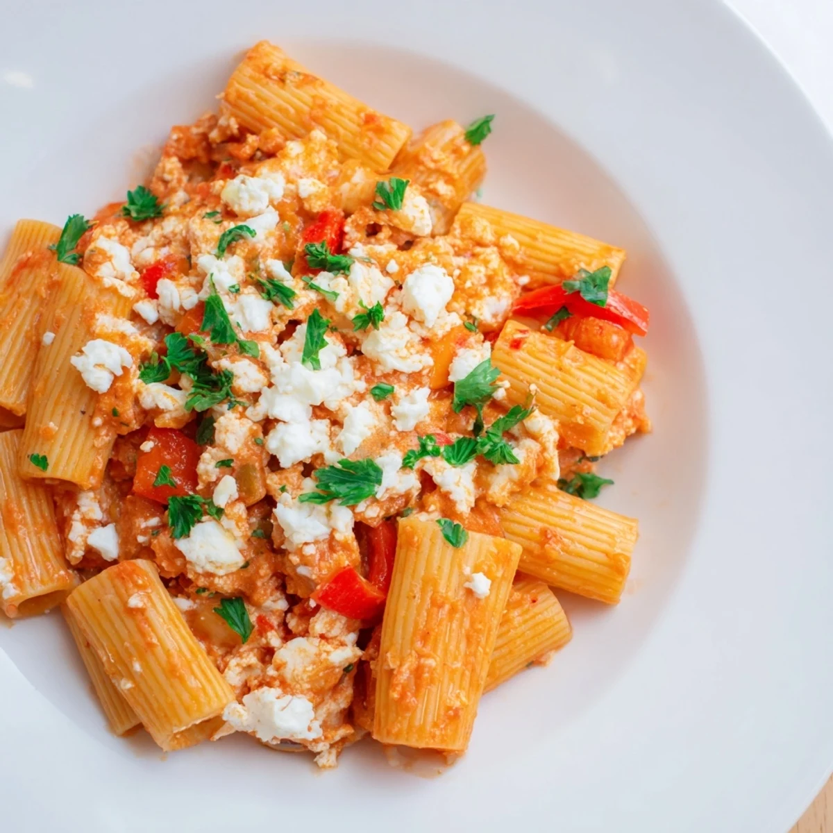 Steaming Shakshuka Baked Pasta with a rich tomato sauce, perfectly cooked eggs, and bubbly cheese, ready to enjoy.