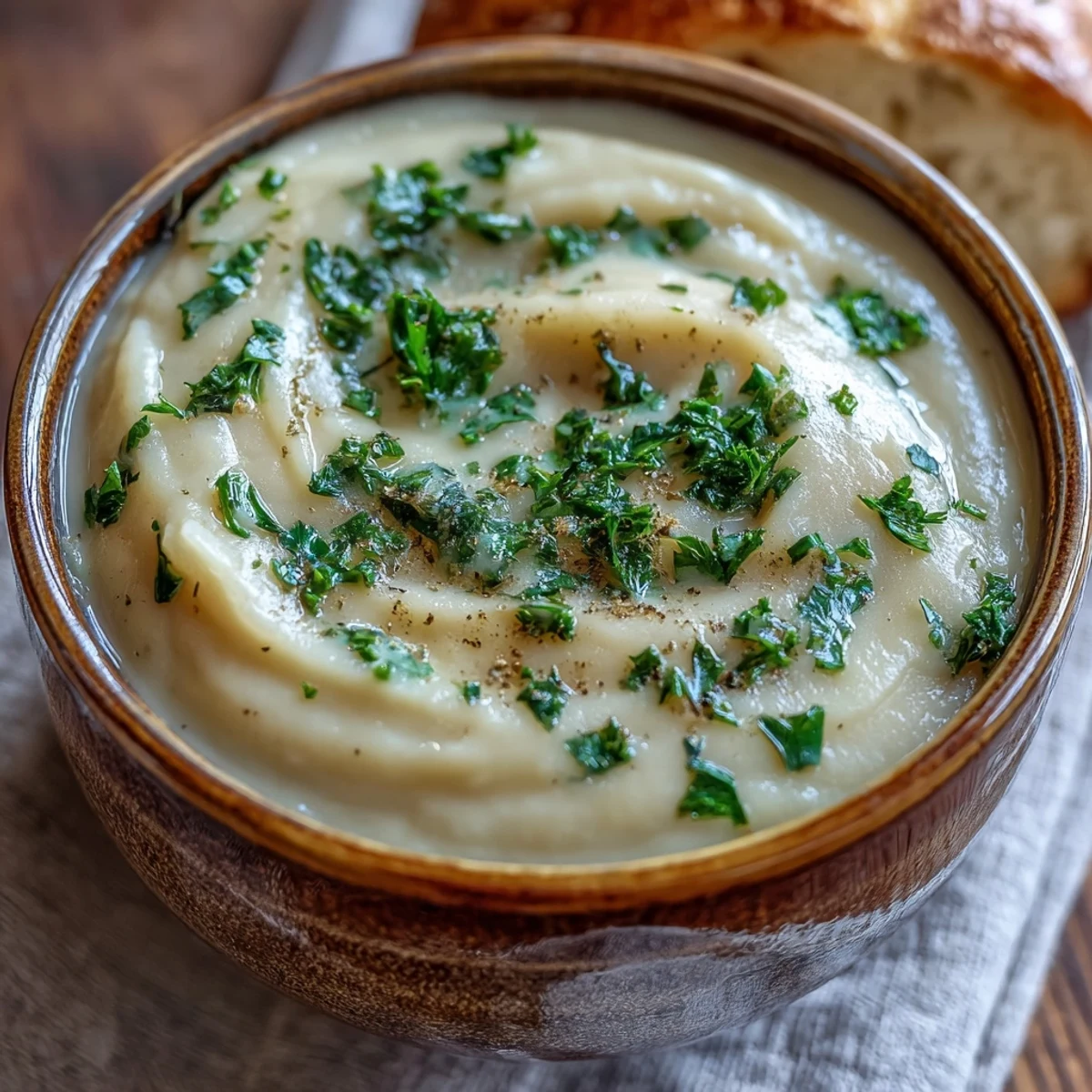 Roasted parsnip chunks and golden onions on a baking tray, the first step toward making rich Parsnip and Herb Soup.