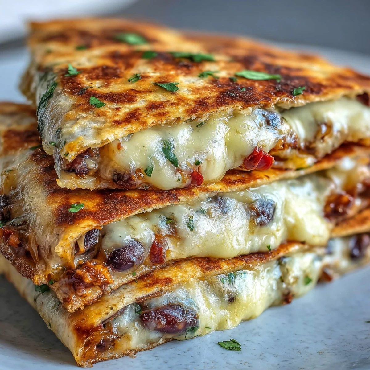 Salsa and sour cream dips sit beside the warm, vegetarian Blooming Quesadilla Ring.
