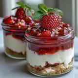 No-Bake Strawberry Cheesecake Jars