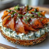 Colorful Smoked Salmon Bagel Board, a stunning and easy brunch centerpiece.