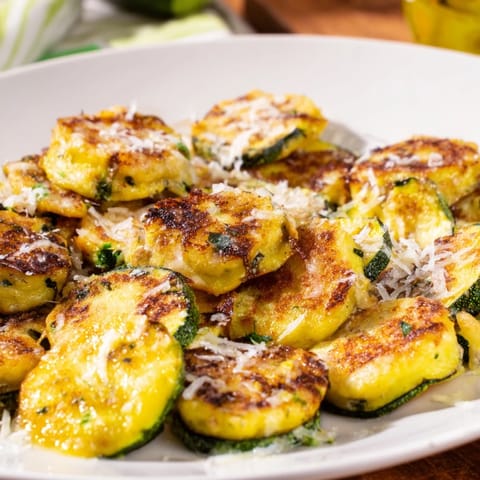 Golden brown sheet pan turkey meatballs and zucchini, a delicious and easy American dinner.
