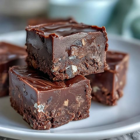 Freshly cut Hojicha Fudge pieces with a deep brown hue, ready to be enjoyed.