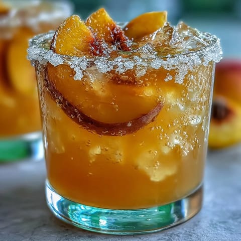 Refreshing Iced Peach Green Tea Lemonade, a sweet and tangy copycat beverage.