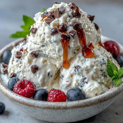 Creamy TikTok Cottage Cheese Ice Cream, a healthy, frozen guilt-free dessert.