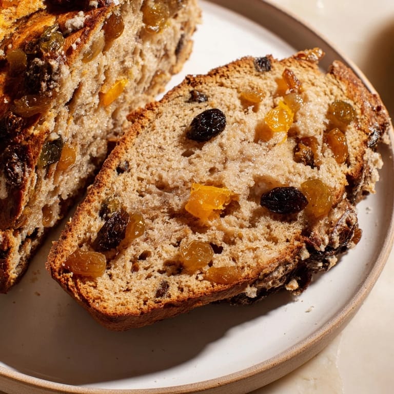 A close-up of a beautifully textured loaf of Homemade Cinnamon Swirl Raisin Bread with visible swirls and raisins.