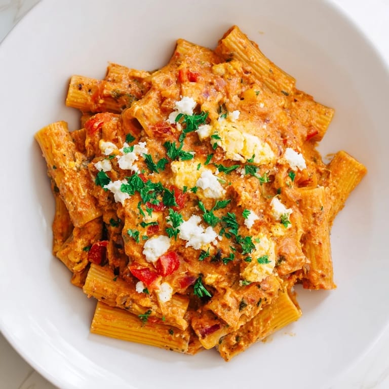 This comforting dish presents Shakshuka Baked Pasta; imagine pasta and eggs baked in flavorful tomato sauce.
