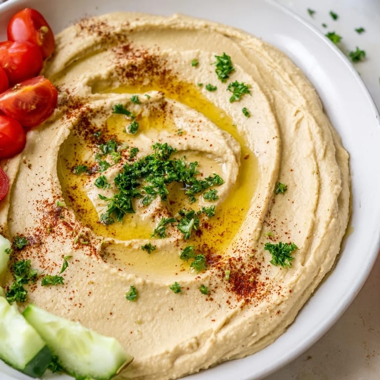 A shareable Middle Eastern Mezze Platter with briny olives, tangy feta, crisp veggies, and fluffy pita wedges.  
