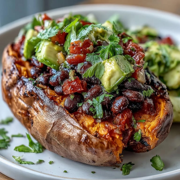 Colorful vegetarian bowl with creamy avocado slices, chopped cilantro, and a squeeze of lime juice.  