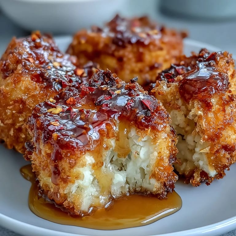 Golden Crunchy Baked Hot Honey Cauliflower bites cooling on a wire rack.