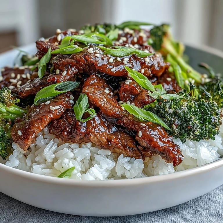 Hearty beef and broccoli bowl with vibrant greens and a glossy sauce.