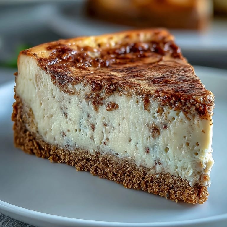 Creamy Hojicha Cheesecake cooling on a wire rack, featuring a beautiful marbled pattern and a golden-brown baked finish.