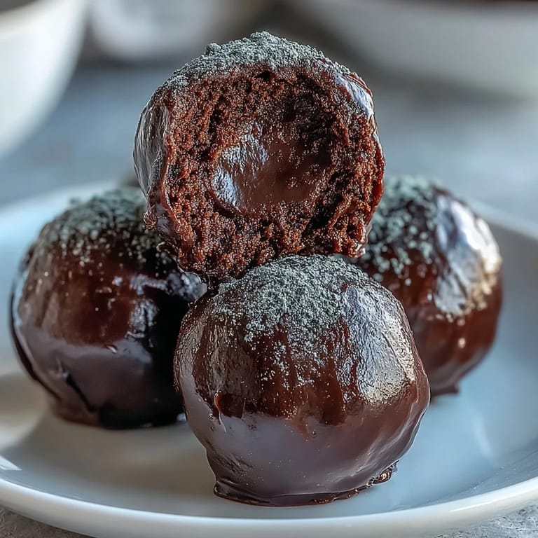 Glazed tray of handcrafted Hojicha Truffles, featuring creamy ganache centers, perfect for an after-dinner dessert platter.