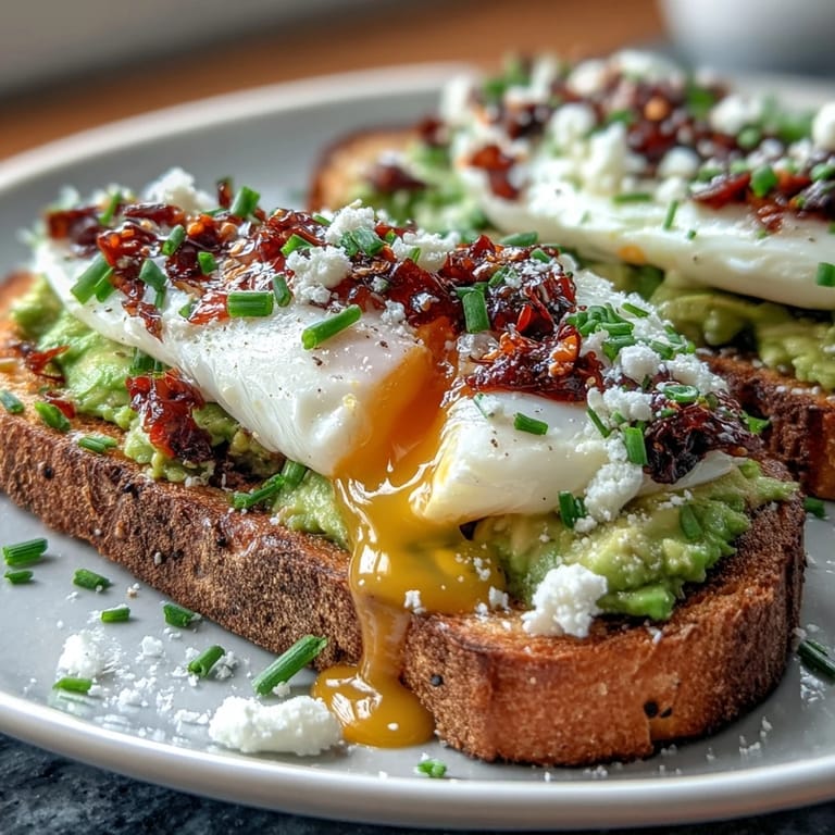 Delicious Chili Crisp Avocado Toast creation, ready to be enjoyed for breakfast.