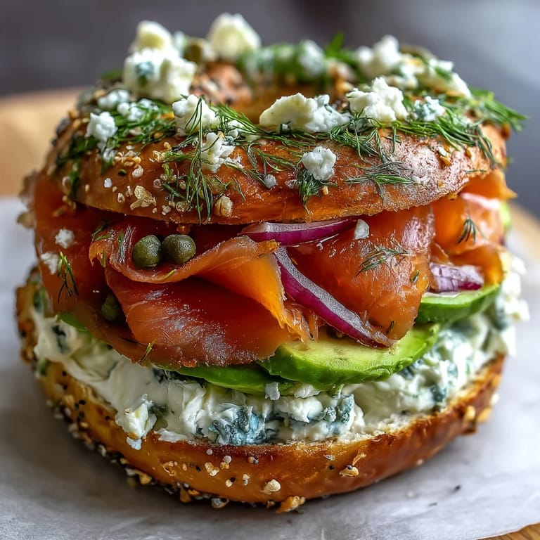 Deliciously arranged Smoked Salmon Bagel Board ready for guests to build.