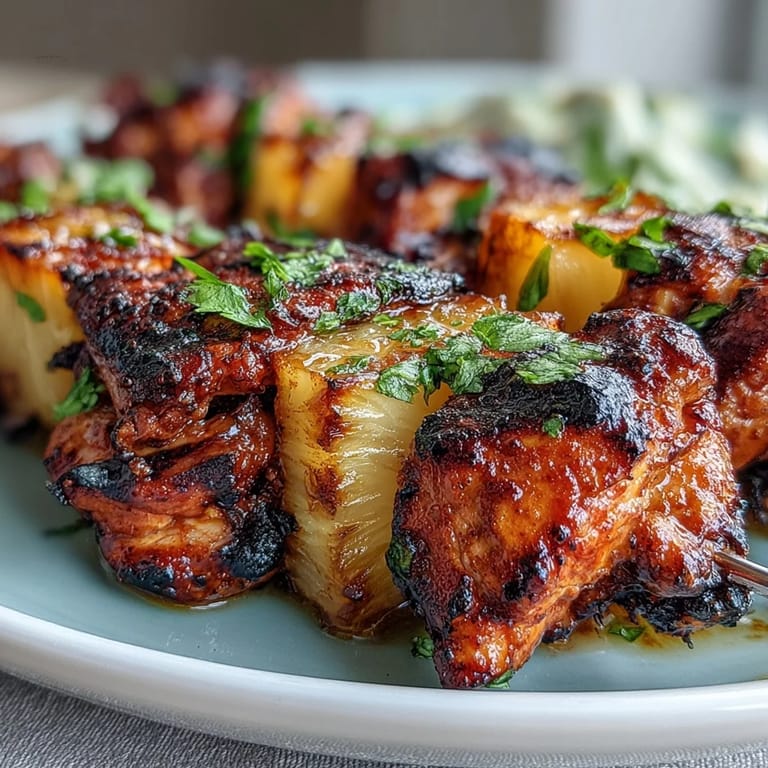 Juicy Grilled Chicken Al Pastor Skewers featuring vibrant colors and smoky char.