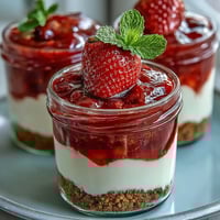 No-Bake Strawberry Cheesecake Jars